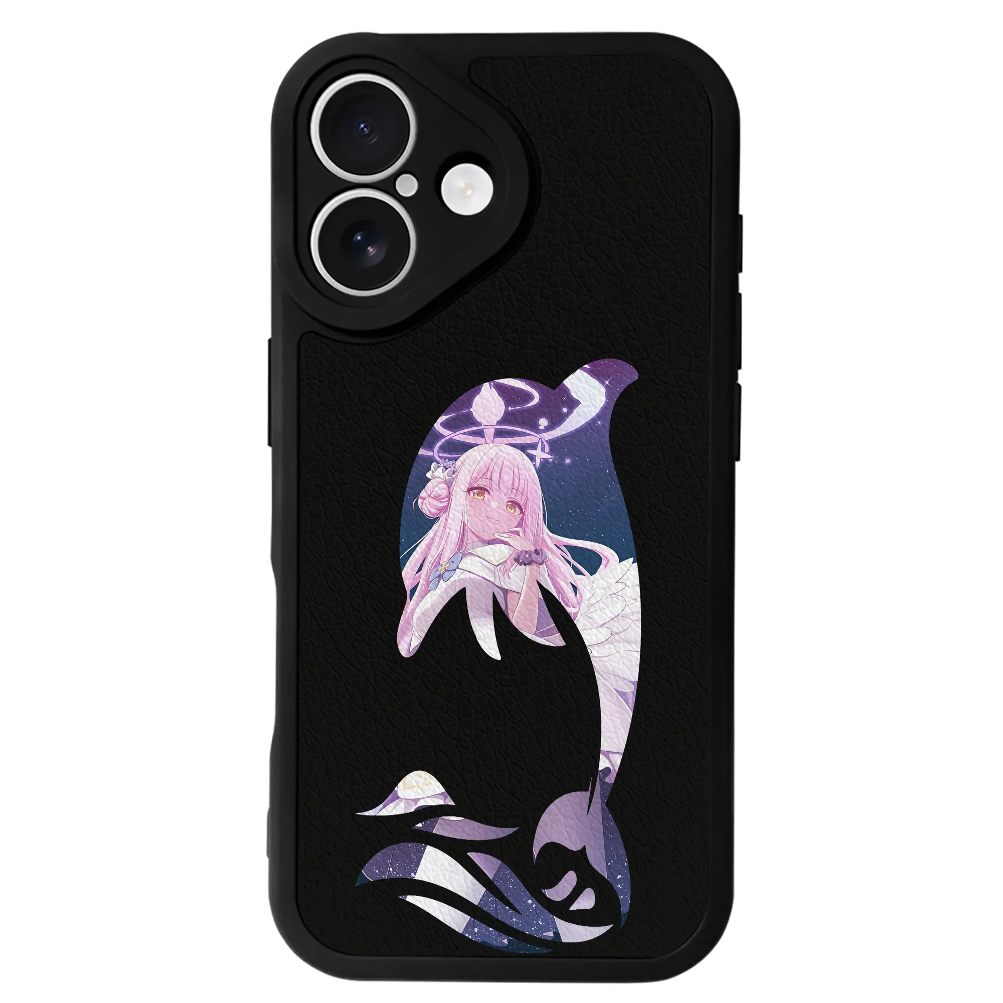 ブルーアーカイブ グッズ 聖園ミカ - IPhone 16シリーズ対応 ・ シリコンスマホケース ・ レザー調 ・ 高精度フィット ・ 耐衝撃 ・ ワイヤレス充電対応 ・ 精密カット